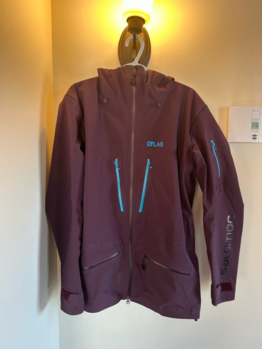 Salomon S/Lab Women's Plum Ski Jacket with Aqua Accents